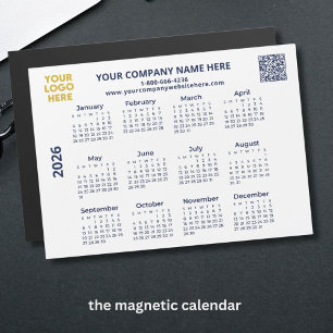 2026 Business Your Logo QR Code Calendar Magnet 