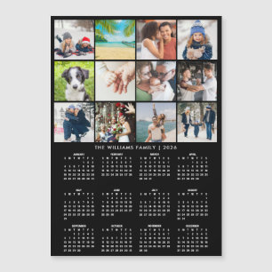 2026 Calendar 12 Photo Collage Magnet