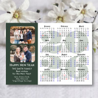 2026 Calendar 2 Photo Modern Sage Green Magnetic