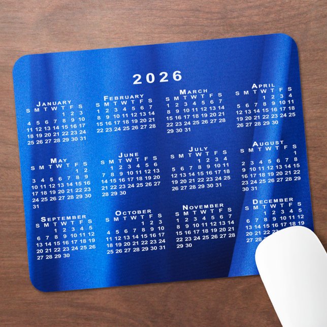 2026 Calendar Abstract Blue Custom Photo Mouse Pad (2026 Calendar Abstract Blue Custom Photo Mouse Pad, in situ)