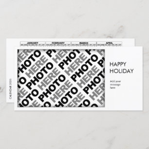 2026 Calendar Add 1 Photo Simple Card