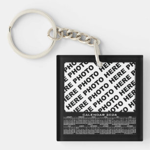 2026 Calendar Add 3 Photos Keychain