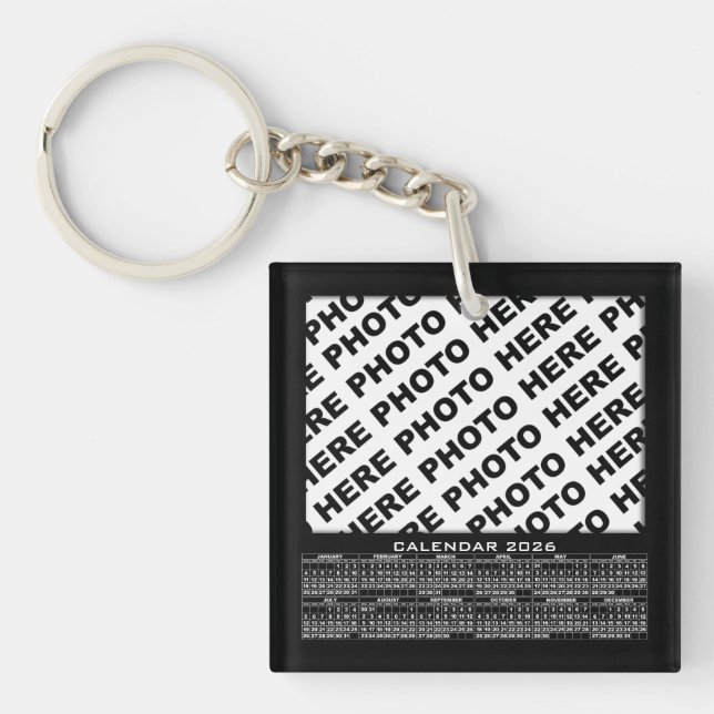 2026 Calendar Add 3 Photos Keychain (Front)
