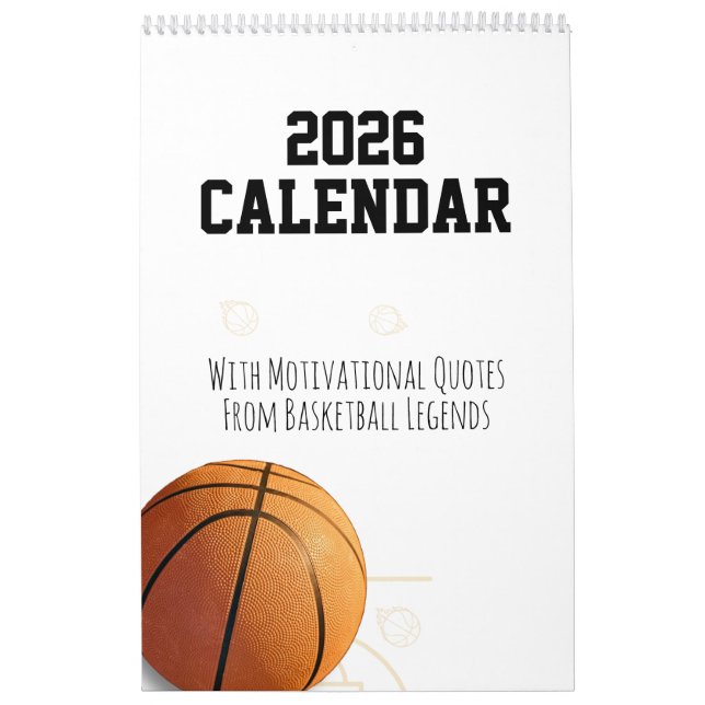 2026 Calendar Basketball Inspirational Quotes  (Cover)