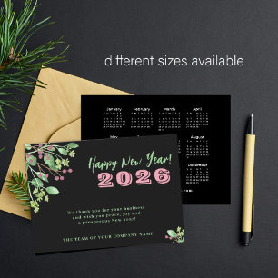 2026 calendar business corporate New Year holiday Card