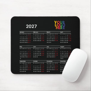2026 Calendar Business Logo Corporate Office Mouse Pad