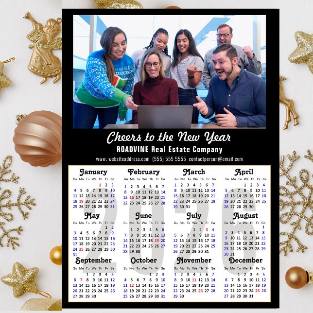 2026 Calendar Business Photo Simple Black Magnetic (Creator Uploaded)