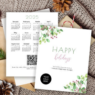 2026 calendar business QR promotional holiday card