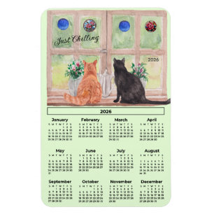 2026 Calendar Cats in the Window Flexible Magnet