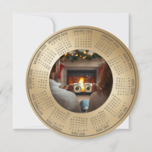 2026 Calendar Celebrating New Years Holiday Card