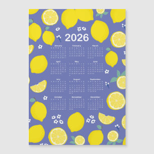 2026 Calendar Citrus Lemon Pattern