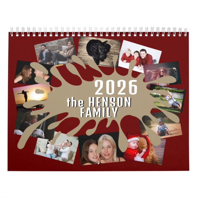 2026 Calendar Colour Splash Custom Photo Collage (Cover)