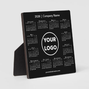 2026 Calendar Company Logo Black Business Plaque