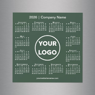 2026 Calendar Company Logo on Forest Green Magnet