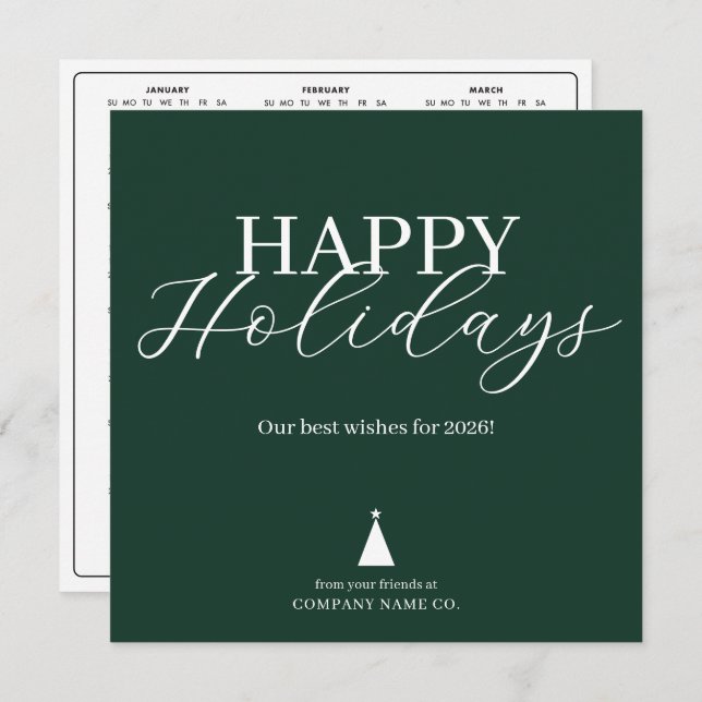 2026 Calendar Corporate Holiday Card (Front/Back)