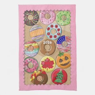 2026 Calendar Doughnuts Kitchen Towels