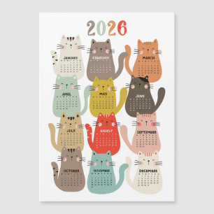 2026 Calendar Earth Tones Cats