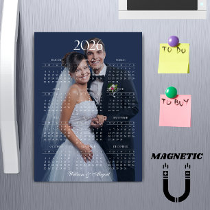 2026 Calendar Editable Colour Custom Photo Magnet