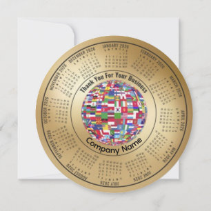 2026 Calendar Editable Thank You For Your Business Holiday Card