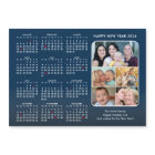 2026 Calendar Family Photo Modern Blue Magnetic