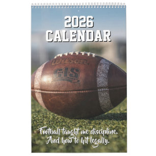 2026 Calendar Football Player Funny Motivational