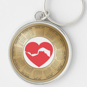 2026 Calendar Keychain Lovers Red Heart
