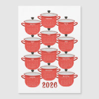 2026 Calendar Kitchen Red Cookware