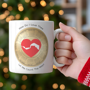 2026 Calendar Lovers' How Do I Love Thee Coffee Mug