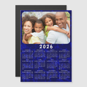 2026 Calendar Magnet Family Photo Navy Blue