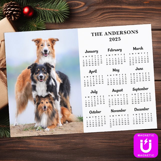 2026 Calendar Magnet Pet Dog Kid Custom Photo Card (Creator Uploaded)