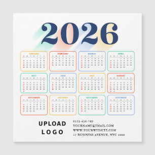 2026 Calendar Minimal Modern Elegant Custom Logo