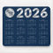 2026 Calendar Navy Blue & Silver Company Logo