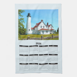 2026 Calendar of Door County Wisconsin Lighthouse  Tea Towel