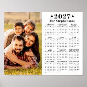 2026 Calendar One Photo Personalised Poster