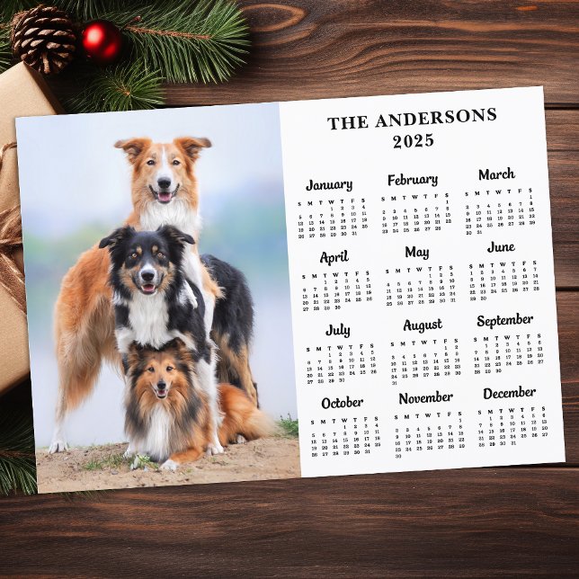 2026 Calendar Pet Dog Family New Year Custom Photo Holiday Card (Creator Uploaded)