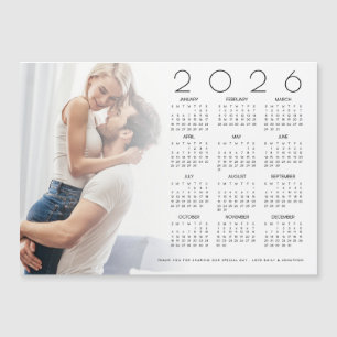 2026 Calendar Photo Overlay Newlywed Wedding Favou