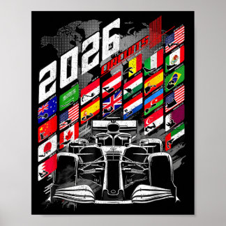 2026 Calendar Racing Circuit Schedule Places  Poster