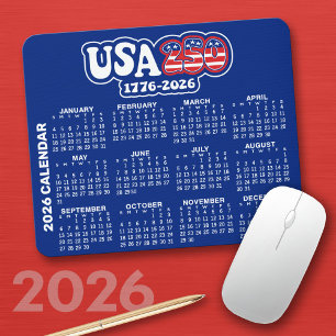 2026 Calendar - Spirit of 76 - America's USA 250 Mouse Pad