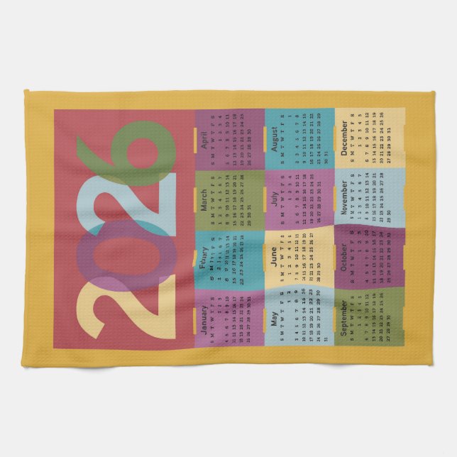 2026 Calendar Tea Towel (Horizontal)