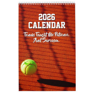 2026 Calendar Tennis Funny Motivational Quotes Kid