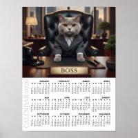 2026 Calendar, The Boss - Office Fun Cats / Large