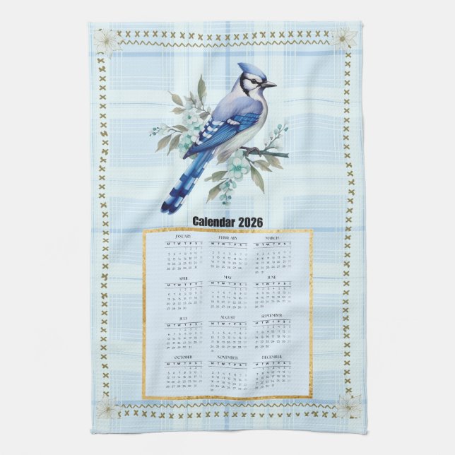 2026 Calendar Towel Bluejay 2 (Vertical)
