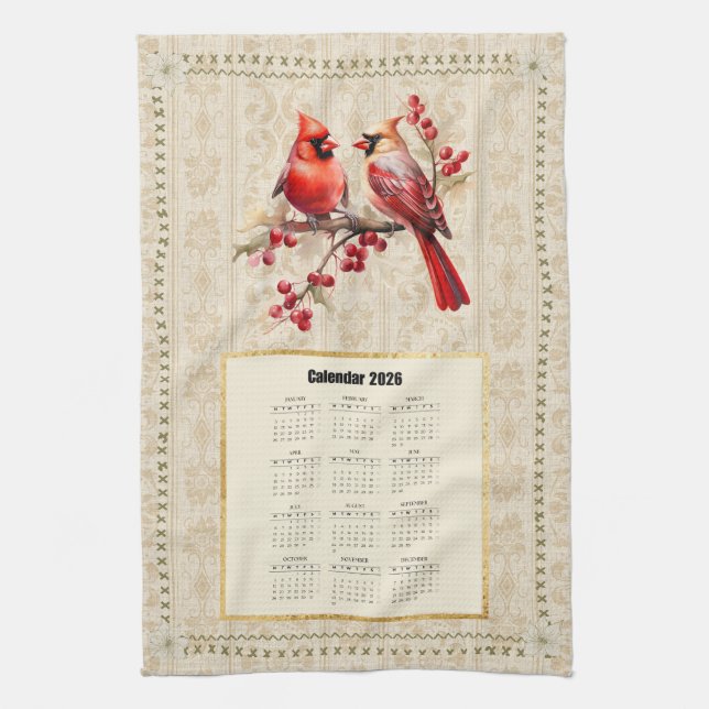 2026 Calendar Towel Cardinals (Vertical)