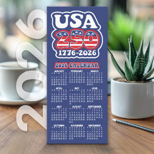 2026 Calendar USA 250 America 1776-2026 Card