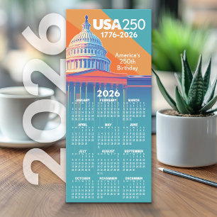 2026 Calendar USA 250 Capital Dome America Card
