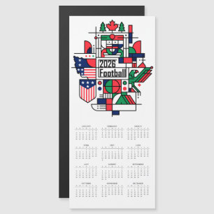 2026 Calendar USA, Canada, Mexico  Magnetic Card