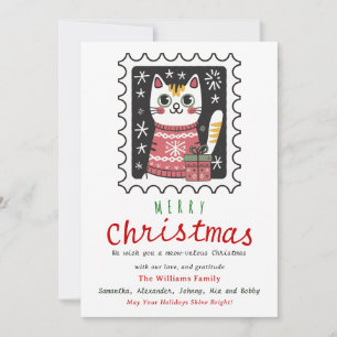 2026 Calendar Xmas Cat Merry Christmas Calendar Holiday Card