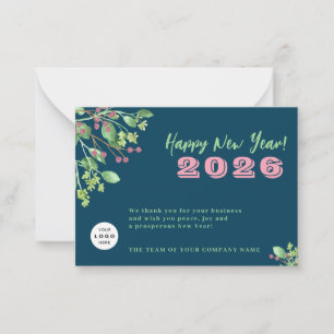 2026 calendar your logo business New Year holiday Card