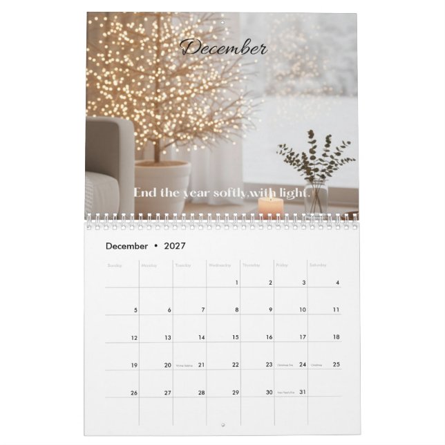 2026 Calm Calendar — Minimalist Soft Aesthetic (Dec 2027)