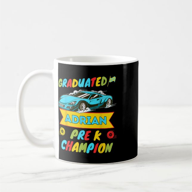 2026 Car Adrian Personalised Last Day Of Pre K Gra Coffee Mug (Left)